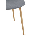 Grey Fabric Dining Chair with Wood Effect Legs