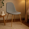 Grey Fabric Dining Chair with Wood Effect Legs