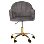 Grey Velvet and Gold Base Home Office Chair