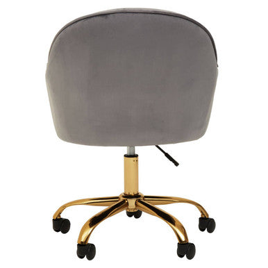 Grey Velvet and Gold Base Home Office Chair