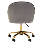Grey Velvet and Gold Base Home Office Chair