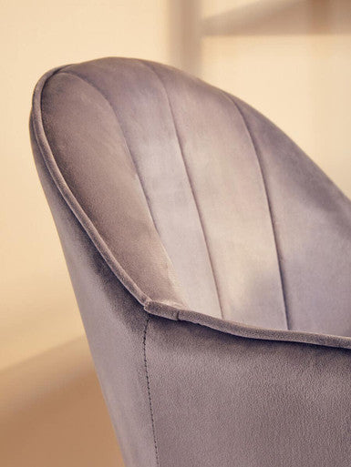 Grey Velvet and Gold Base Home Office Chair