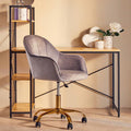 Grey Velvet and Gold Base Home Office Chair