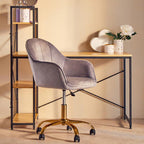 Grey Velvet and Gold Base Home Office Chair