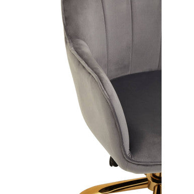 Grey Velvet and Gold Base Home Office Chair