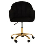 Black Velvet and Gold Base Home Office Chair