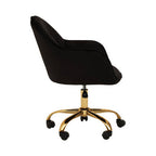 Black Velvet and Gold Base Home Office Chair