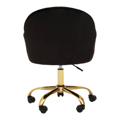 Black Velvet and Gold Base Home Office Chair