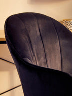 Black Velvet and Gold Base Home Office Chair