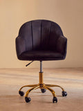 Black Velvet and Gold Base Home Office Chair