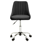 Ribbed Black and Chrome Home Office Chair