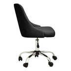 Ribbed Black and Chrome Home Office Chair
