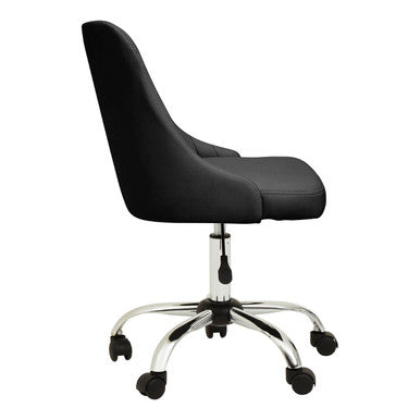 Ribbed Black and Chrome Home Office Chair
