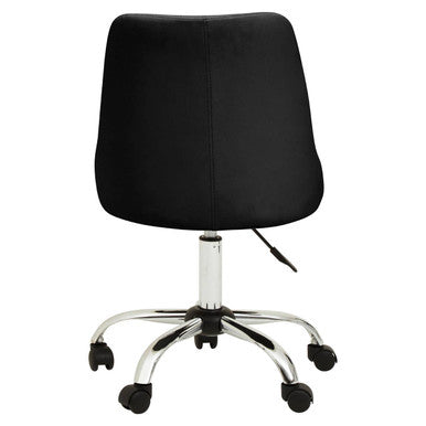 Ribbed Black and Chrome Home Office Chair