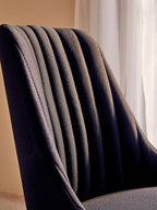 Ribbed Black and Chrome Home Office Chair