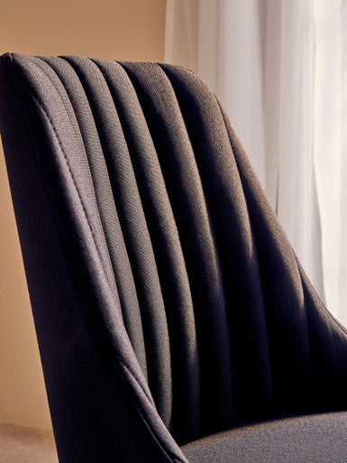 Ribbed Black and Chrome Home Office Chair