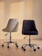 Ribbed Black and Chrome Home Office Chair