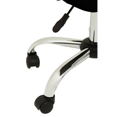 Ribbed Black and Chrome Home Office Chair
