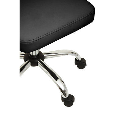 Ribbed Black and Chrome Home Office Chair