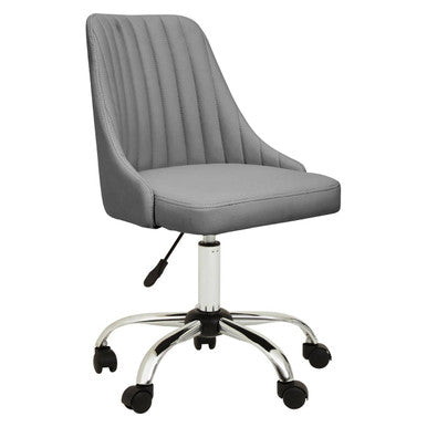 Grey Leather Effect Home Office Chair
