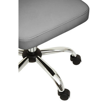 Grey Leather Effect Home Office Chair