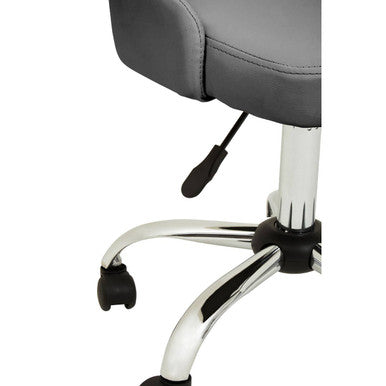 Grey Leather Effect Home Office Chair