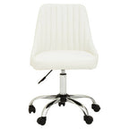 Off White Leather Effect Home Office Chair