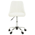 Off White Leather Effect Home Office Chair