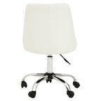 Off White Leather Effect Home Office Chair