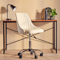 Off White Leather Effect Home Office Chair
