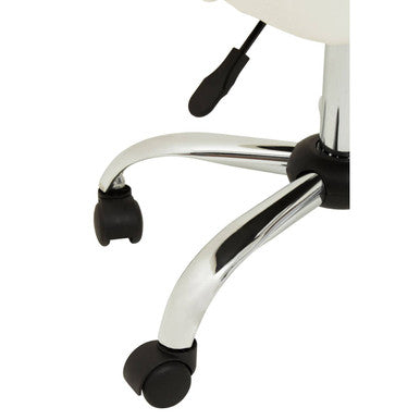 Off White Leather Effect Home Office Chair