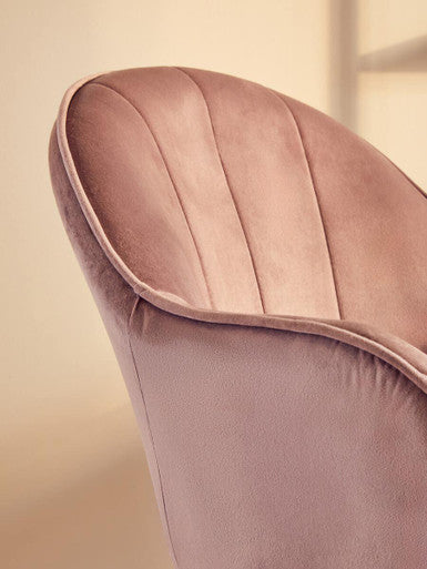 Pink Velvet and Gold Home Office Chair