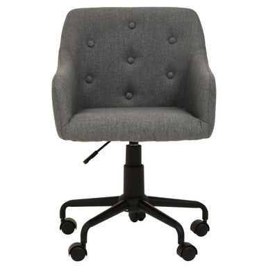 Tufted Grey and Black Home Office Chair