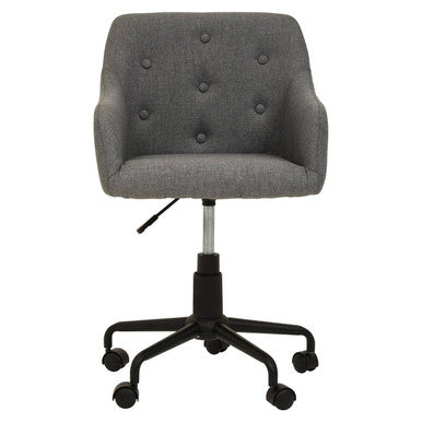 Tufted Grey and Black Home Office Chair