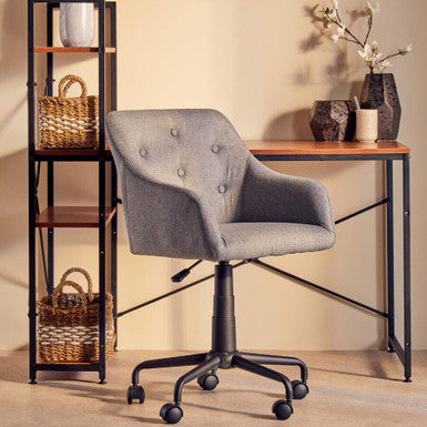 Tufted Grey and Black Home Office Chair