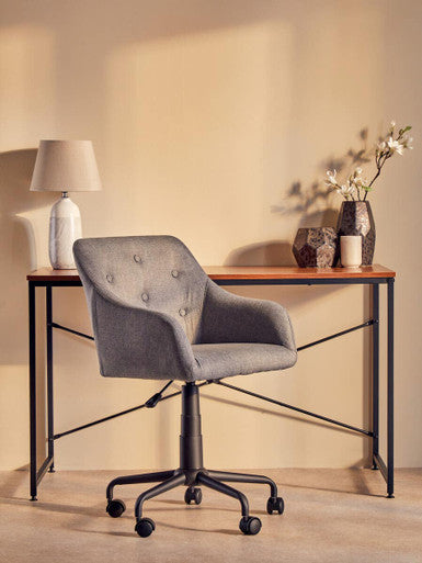 Tufted Grey and Black Home Office Chair