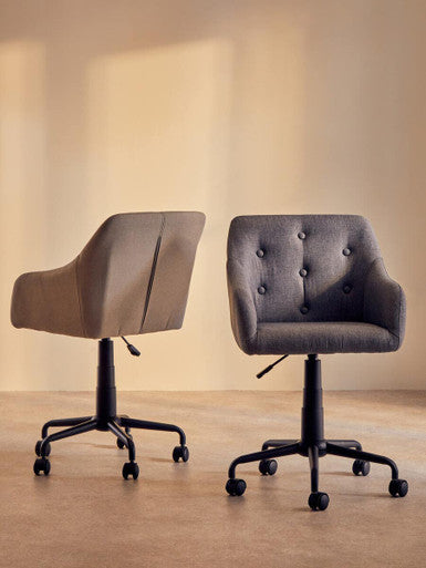 Tufted Grey and Black Home Office Chair