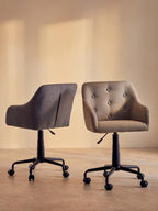 Tufted Grey and Black Home Office Chair