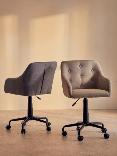 Tufted Grey and Black Home Office Chair