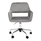 Grey Velvet and Chrome Base Home Office Chair