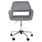 Grey Velvet and Chrome Base Home Office Chair