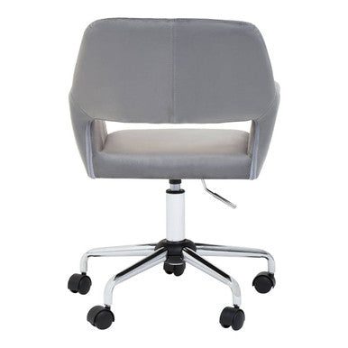 Grey Velvet and Chrome Base Home Office Chair