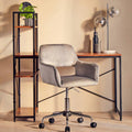 Grey Velvet and Chrome Base Home Office Chair