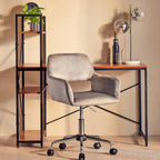 Grey Velvet and Chrome Base Home Office Chair
