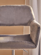 Grey Velvet and Chrome Base Home Office Chair