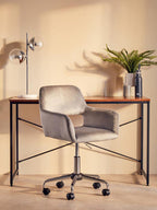Grey Velvet and Chrome Base Home Office Chair