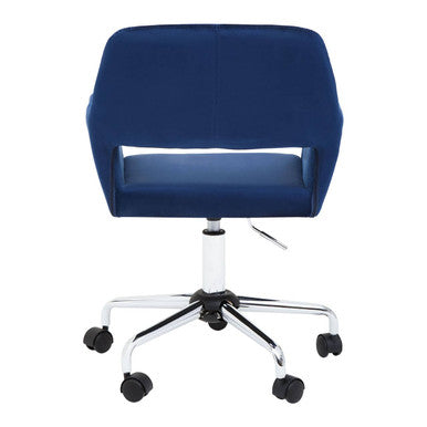 Navy Velvet and Chrome Base Home Office Chair