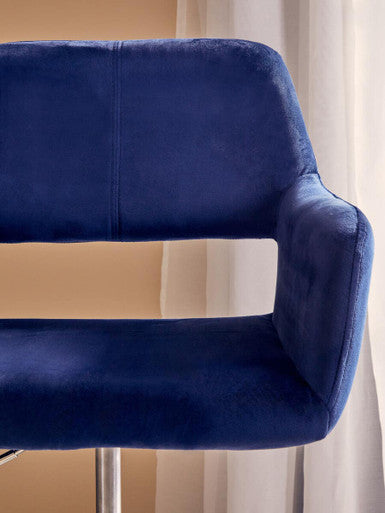 Navy Velvet and Chrome Base Home Office Chair