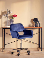 Navy Velvet and Chrome Base Home Office Chair
