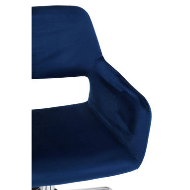 Navy Velvet and Chrome Base Home Office Chair